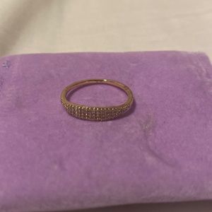 Mejuri pave diamond slim signet ring size 7